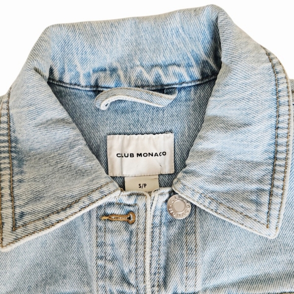 Club Monaco Women,s Light Blue Denim Jacket - Picture 3 of 8